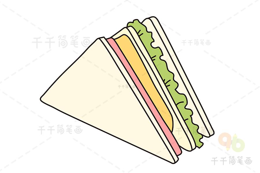 三明治简笔画步骤图解