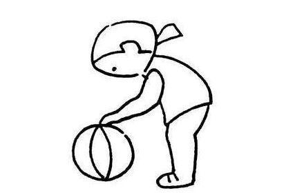 打篮球的女孩怎么画打篮球的女孩的儿童画作品 小女孩简笔画