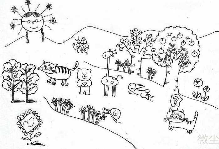 21天简笔画训练营总结与思考  第二次作业是画动物植物简笔画