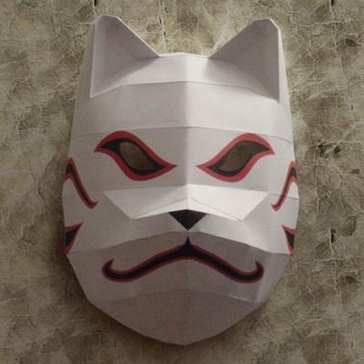 立体折纸手工制作模型剪纸 火影忍者 卡卡西 暗部面具 3d纸模