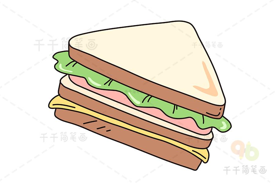 三明治简笔画怎样画