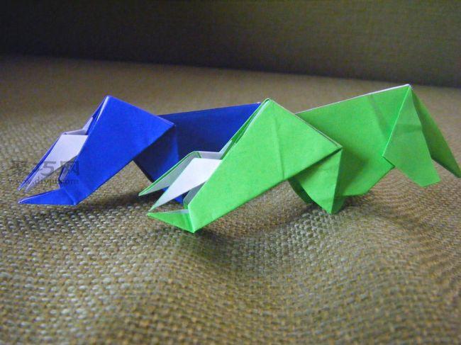 怎么折纸三角龙立体恐龙折纸图解教程