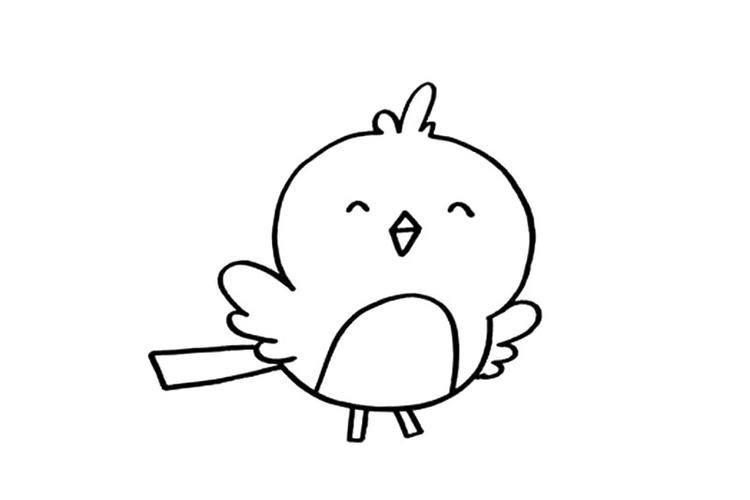 快乐的小鸟简笔画画法步骤