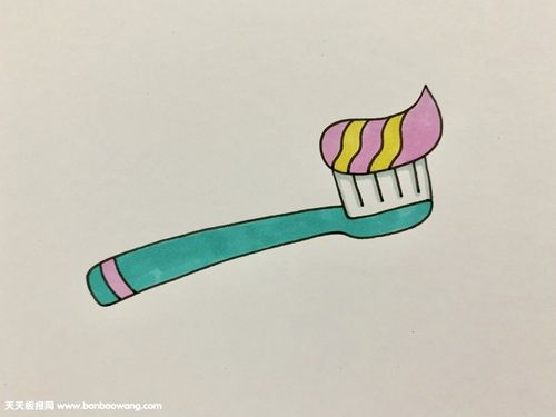 牙刷简笔画教程牙刷的画法
