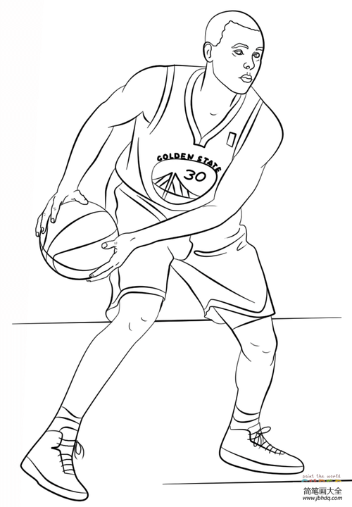 篮球运动员 斯蒂芬库里大人简笔画-简笔画大全